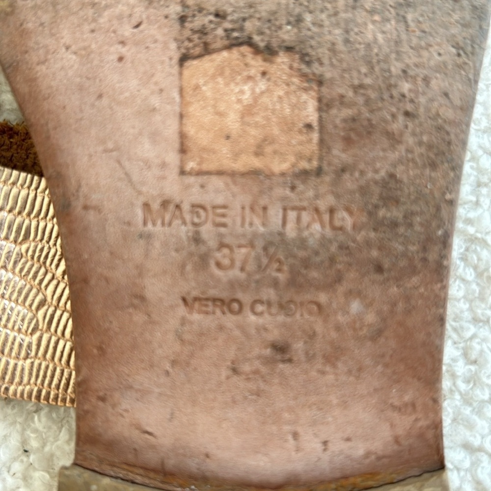 Joie A La Plage Sable in Tan and gold leather double strap sandals 37.5 Italy - Picture 16 of 16